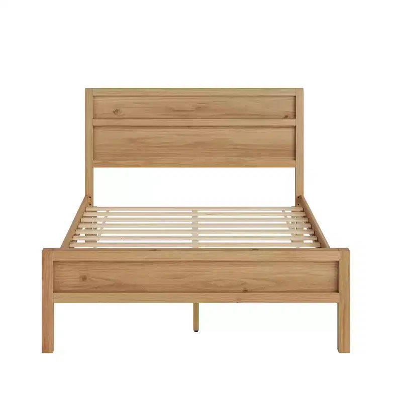 Lit panneau moderne GDFStudio Eiko avec tête de lit en bois