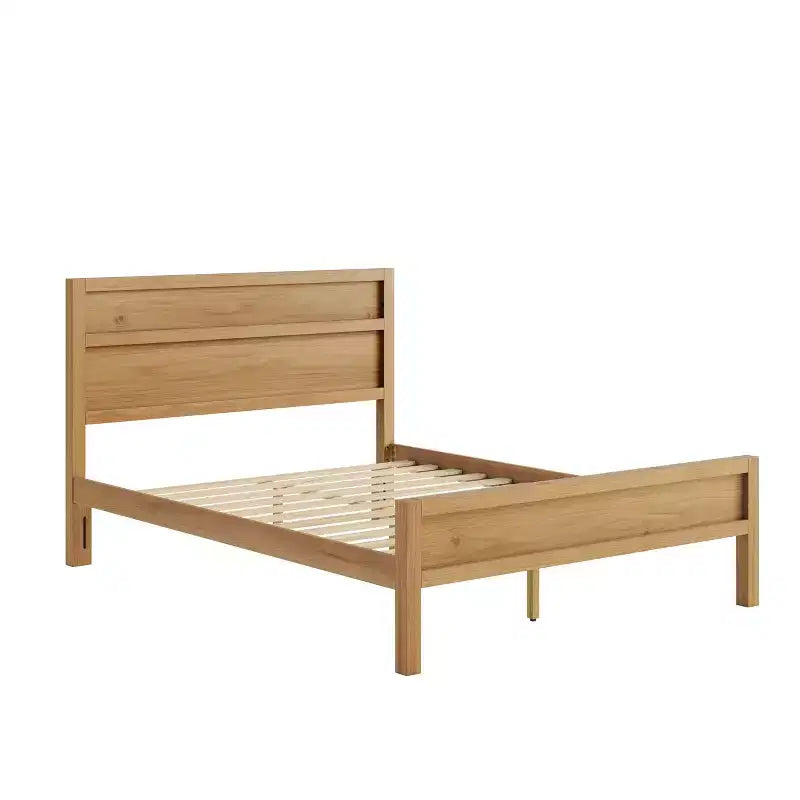 Lit panneau moderne GDFStudio Eiko avec tête de lit en bois