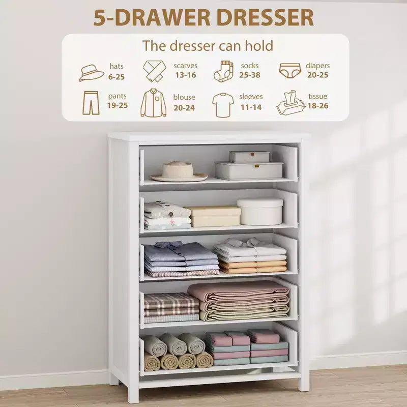 COZONY Commode de chambre 37/45 Tall avec 4/5 tiroirs, armoire de rangement pour vêtements pour placard, couloir