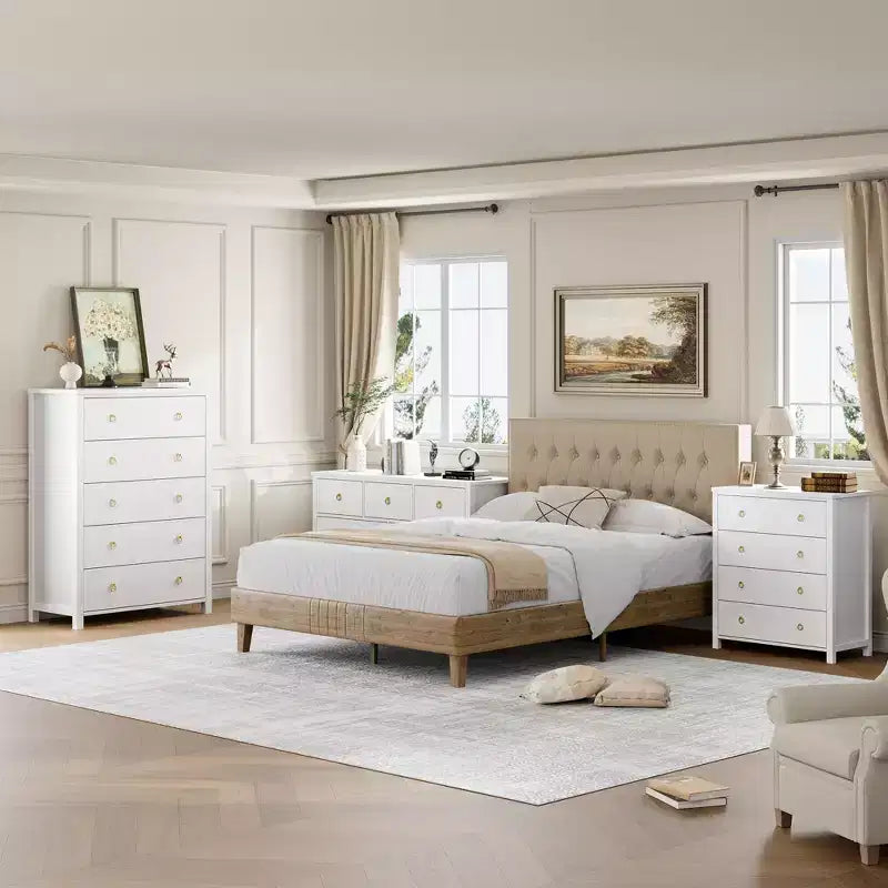 COZONY Commode de chambre 37/45 Tall avec 4/5 tiroirs, armoire de rangement pour vêtements pour placard, couloir