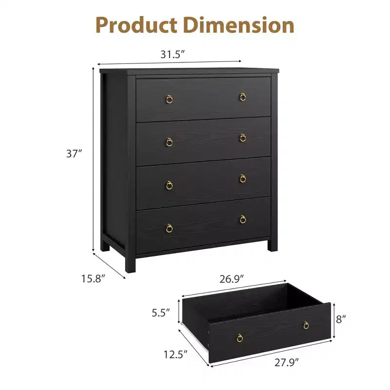 COZONY Commode de chambre 37/45 Tall avec 4/5 tiroirs, armoire de rangement pour vêtements pour placard, couloir
