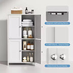 Meuble de rangement de salle de bain Celebalcony avec portes et étagères, Meuble de sol pour salle d'eau, buanderie, organisation avec étagère réglable