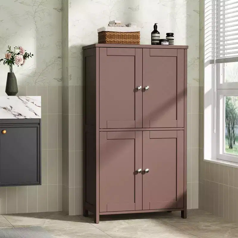 Meuble de rangement de salle de bain Celebalcony avec portes et étagères, Meuble de sol pour salle d'eau, buanderie, organisation avec étagère réglable