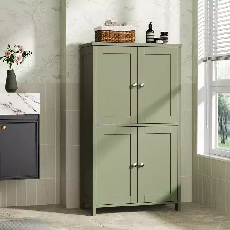 Meuble de rangement de salle de bain Celebalcony avec portes et étagères, Meuble de sol pour salle d'eau, buanderie, organisation avec étagère réglable