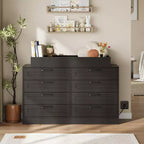 Commode à langer blanche avec 8 tiroirs en bois, commode de chambre de bébé classique, station à langer multifonctionnelle, commode pour chambre à coucher (sans matelas)