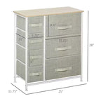 Commode à 7 tiroirs, unité de rangement avec bacs en tissu faciles à tirer et cadre en métal pour chambre à coucher, placards