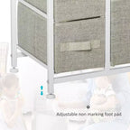 Commode à 7 tiroirs, unité de rangement avec bacs en tissu faciles à tirer et cadre en métal pour chambre à coucher, placards