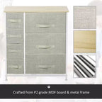 Commode à 7 tiroirs, unité de rangement avec bacs en tissu faciles à tirer et cadre en métal pour chambre à coucher, placards