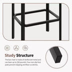 Lot de 2 tabourets de bar à 24 pouces avec repose-pieds, tabourets de bar sans dossier hauteur comptoir avec cadre métallique, sièges rembourrés en cuir PU, tabourets de cuisine modernes