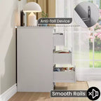 Commode en bois à 3 tiroirs, armoire haute moderne avec rangement profond, grande commode à tiroirs avec plateau large, commode longue de rangement pour chambre à coucher