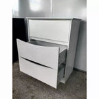 Wooden Dresser with 3 Drawers, Tall Modern Closet with Deep Storage, Large Chest of Drawers with Wide Top, Long Storage Dresser for Bedroom