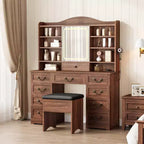 Coiffeuse Acekool avec miroir et lumières réglables, ensemble de table de maquillage avec chaise, 10 tiroirs, 10 étagères et prise de courant pour chambre à coucher