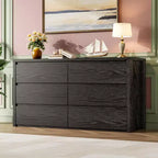 Acekool 6 Drawer Dresser, Modern Wide Storage Chest, Handle-Free Large Organizer Cabinet for Bedroom, Living Room, Entryway
