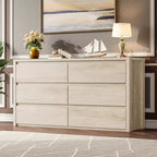 Acekool Commode à 6 tiroirs, Armoire de rangement large et moderne, Grand meuble de rangement sans poignée pour chambre, salon, entrée