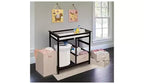 Table à langer convertible HomeStock avec 3 paniers de rangement et une corbeille à linge, rebords de sécurité, matelas confortable