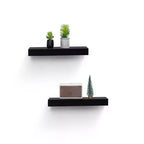 Étagère flottante noire à LED 15,75 po avec support invisible et LED intégrées, parfaite pour la décoration de salle de bain/chambre/cuisine ou pour exposer des livres/plantes