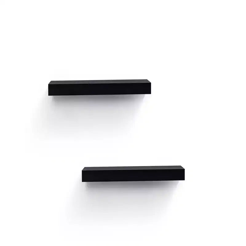 Étagère flottante noire à LED 15,75 po avec support invisible et LED intégrées, parfaite pour la décoration de salle de bain/chambre/cuisine ou pour exposer des livres/plantes