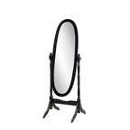 Miroir décoratif pleine longueur TUYOHW Anna Style pour chambre à coucher, dressing, miroir psyché traditionnel sur pied avec cadre en bois, noir