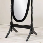 Miroir décoratif pleine longueur TUYOHW Anna Style pour chambre à coucher, dressing, miroir psyché traditionnel sur pied avec cadre en bois, noir
