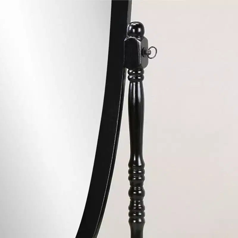 Miroir décoratif pleine longueur TUYOHW Anna Style pour chambre à coucher, dressing, miroir psyché traditionnel sur pied avec cadre en bois, noir