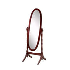 Miroir décoratif pleine longueur TUYOHW Anna Style pour chambre à coucher, dressing, psyché traditionnelle sur pied avec cadre en bois, couleur cerisier