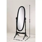 Miroir décoratif pleine longueur TUYOHW Anna Style pour chambre à coucher, dressing, psyché traditionnelle sur pied avec cadre en bois, couleur cerisier