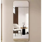 TUYOHW Miroir mural pleine longueur moderne pour chambre, dressing, miroir mural antidéflagrant avec coins arrondis, 150 cm