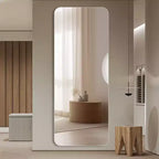 TUYOHW Miroir mural pleine longueur moderne pour chambre, dressing, miroir mural antidéflagrant avec coins arrondis, 150 cm