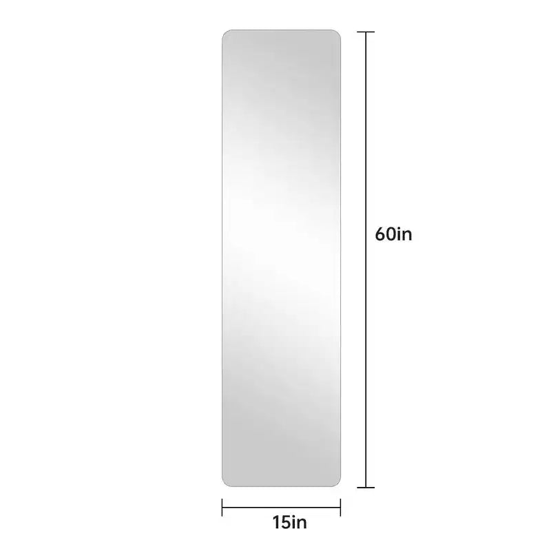 TUYOHW Miroir mural pleine longueur moderne pour chambre, dressing, miroir mural antidéflagrant avec coins arrondis, 150 cm