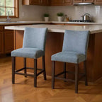 HomeRoots, ensemble de deux chaises de bar de 63,5 cm de hauteur de comptoir, en tissu gris et expresso et bois massif.