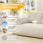 Canapé convertible multifonctionnel MAYEERTY 78,7", 3-en-1, en tissu teddy, garni de mousse, beige