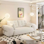 Canapé convertible multifonctionnel MAYEERTY 78,7", 3-en-1, en tissu teddy, garni de mousse, beige