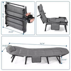 79 Lit de camp pliable portable avec coussin et oreiller, lit de camping pour adultes supportant 227 kg, lit de tente léger pour patio, plage, intérieur, extérieur