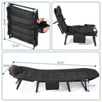 79 Lit de camp pliable portable avec coussin et oreiller, lit de camping pour adultes supportant 227 kg, lit de tente léger pour patio, plage, intérieur, extérieur