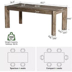 Bureau de direction en bois massif Lantine 63, grand bureau d'ordinateur de style ferme, table d'écriture simple pour le bureau à domicile