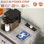 Buffet de rangement Besiost avec étagères réglables, Bar à café avec station de recharge, Lumière LED