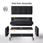 Dyonery Petit canapé deux places, canapé confortable de 127 cm avec coussins épais, canapé deux places sans outils pour chambre, petit canapé deux places pour petits espaces