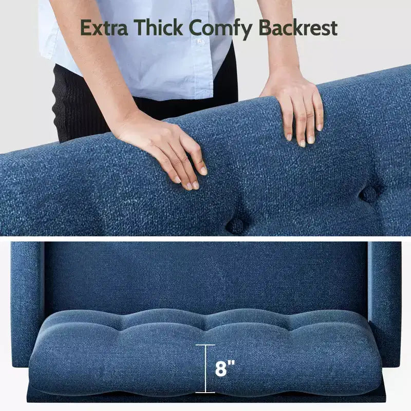 Dyonery Petit canapé deux places, canapé confortable de 127 cm avec coussins épais, canapé deux places sans outils pour chambre, petit canapé deux places pour petits espaces