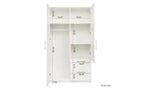 Armoire de chambre à coucher de 180 cm, armoire de rangement autoportante à 2 portes, armoire moderne à 3 étagères, blanche