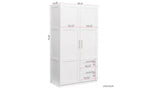 Armoire de chambre à coucher de 180 cm, armoire de rangement autoportante à 2 portes, armoire moderne à 3 étagères, blanche
