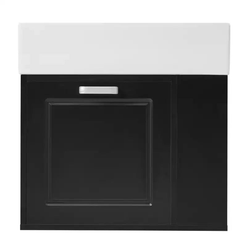 Meuble sous-vasque de salle de bain mural de 21,8 po avec lavabo, meuble de rangement de salle de bain avec tiroirs, meuble-lavabo simple avec étagère réglable