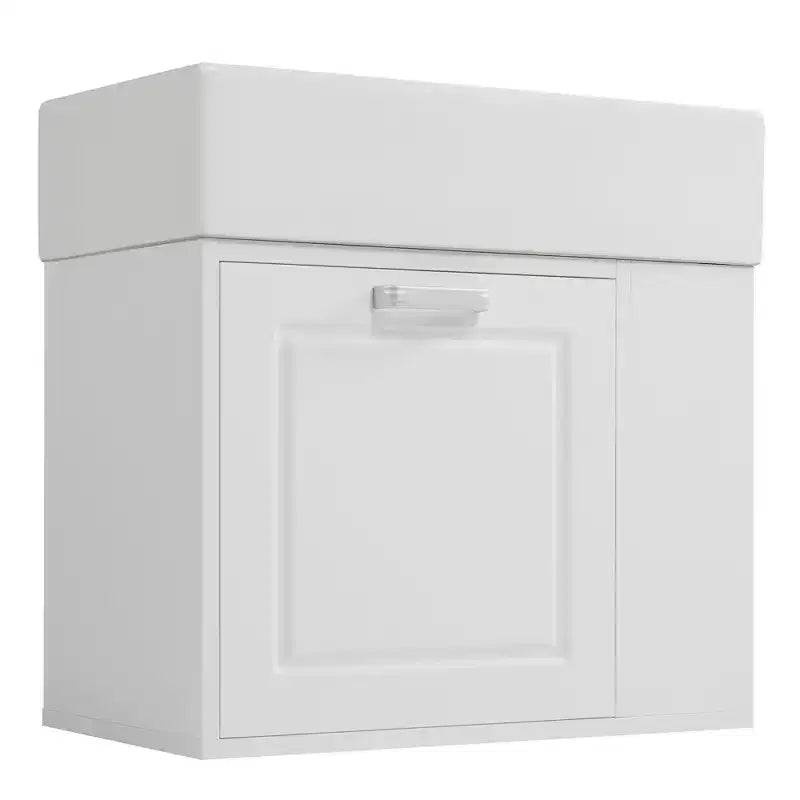 Meuble sous-vasque de salle de bain mural de 21,8 po avec lavabo, meuble de rangement de salle de bain avec tiroirs, meuble-lavabo simple avec étagère réglable
