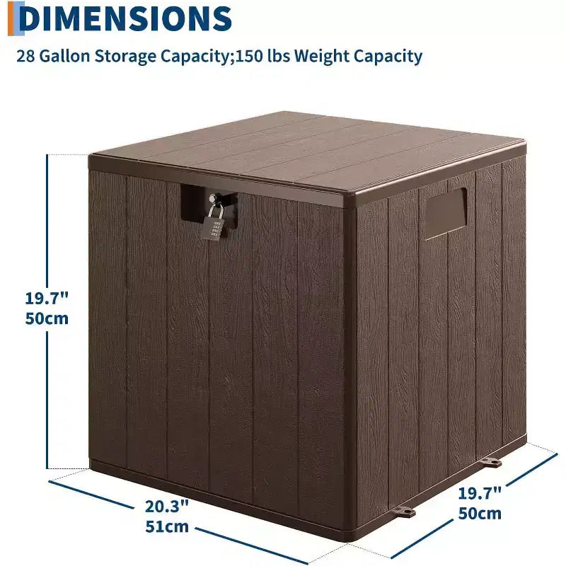 COZONY Coffre de terrasse extérieur 106 litres, en résine robuste et étanche avec couvercle verrouillable pour coussins de patio, fournitures de jardinage, protection de colis