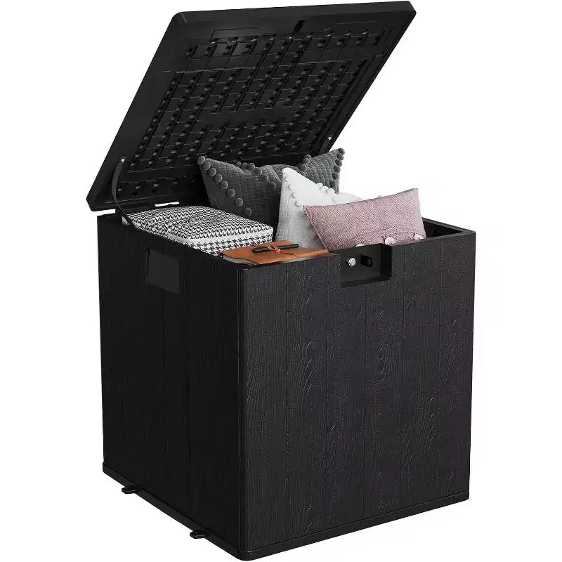 COZONY 28 Gallon Outdoor Deck Box, Heavy Duty Waterproof Resin Storage Locking Lid for Patio Cushions Gardening Supplies Package Protection