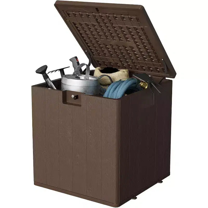COZONY Coffre de terrasse extérieur 106 litres, en résine robuste et étanche avec couvercle verrouillable pour coussins de patio, fournitures de jardinage, protection de colis