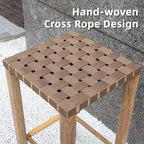 Lot de 2 tabourets de bar en métal de 70 cm, hauteur de comptoir, repose-pieds, cordon de serrage fait main, prêts pour la cuisine/îlot/salle à manger.