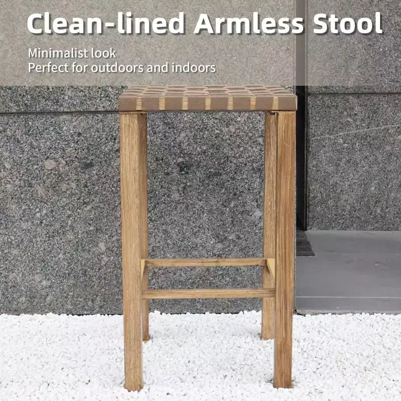 Lot de 2 tabourets de bar en métal de 70 cm, hauteur de comptoir, repose-pieds, cordon de serrage fait main, prêts pour la cuisine/îlot/salle à manger.