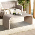 Clihome Farmhouse Vintage Crafts Coffee Table,Curved Art Deco Design