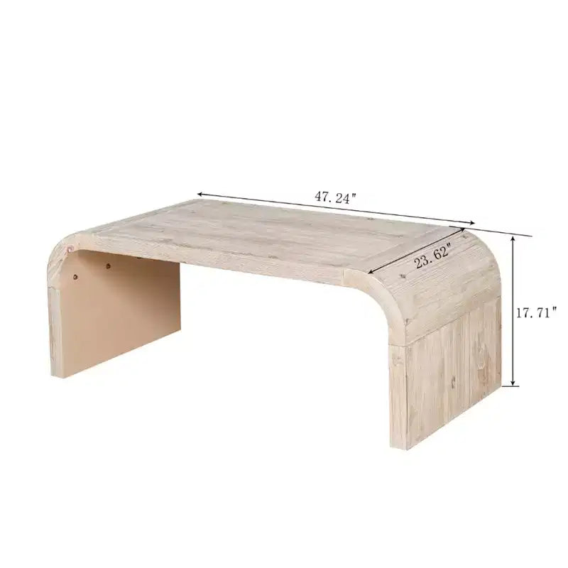 Table basse vintage Clihome Farmhouse Crafts, design Art Déco incurvé