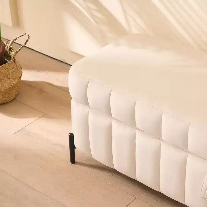 TUYOHW 49.2 Banquette de bout de lit de luxe en velours, banc de rangement ottoman d'appoint, pouf chic pour salon et chambre, capacité 125 kg